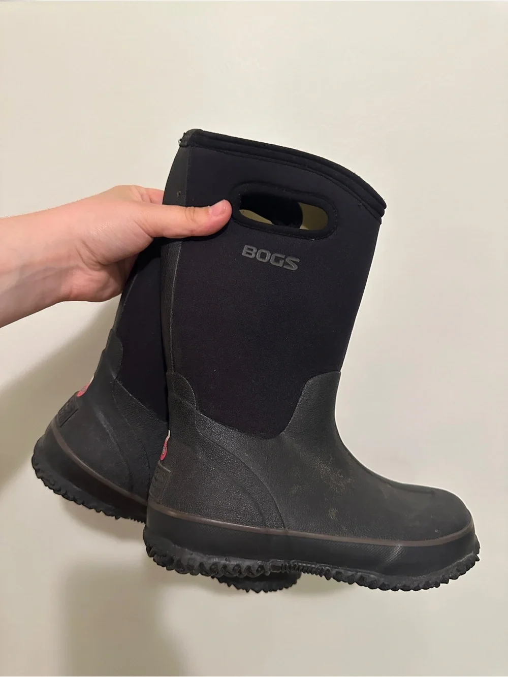 BOGS Kids' Classic High Handles Boot - Black , -30 degrees rated Size 4